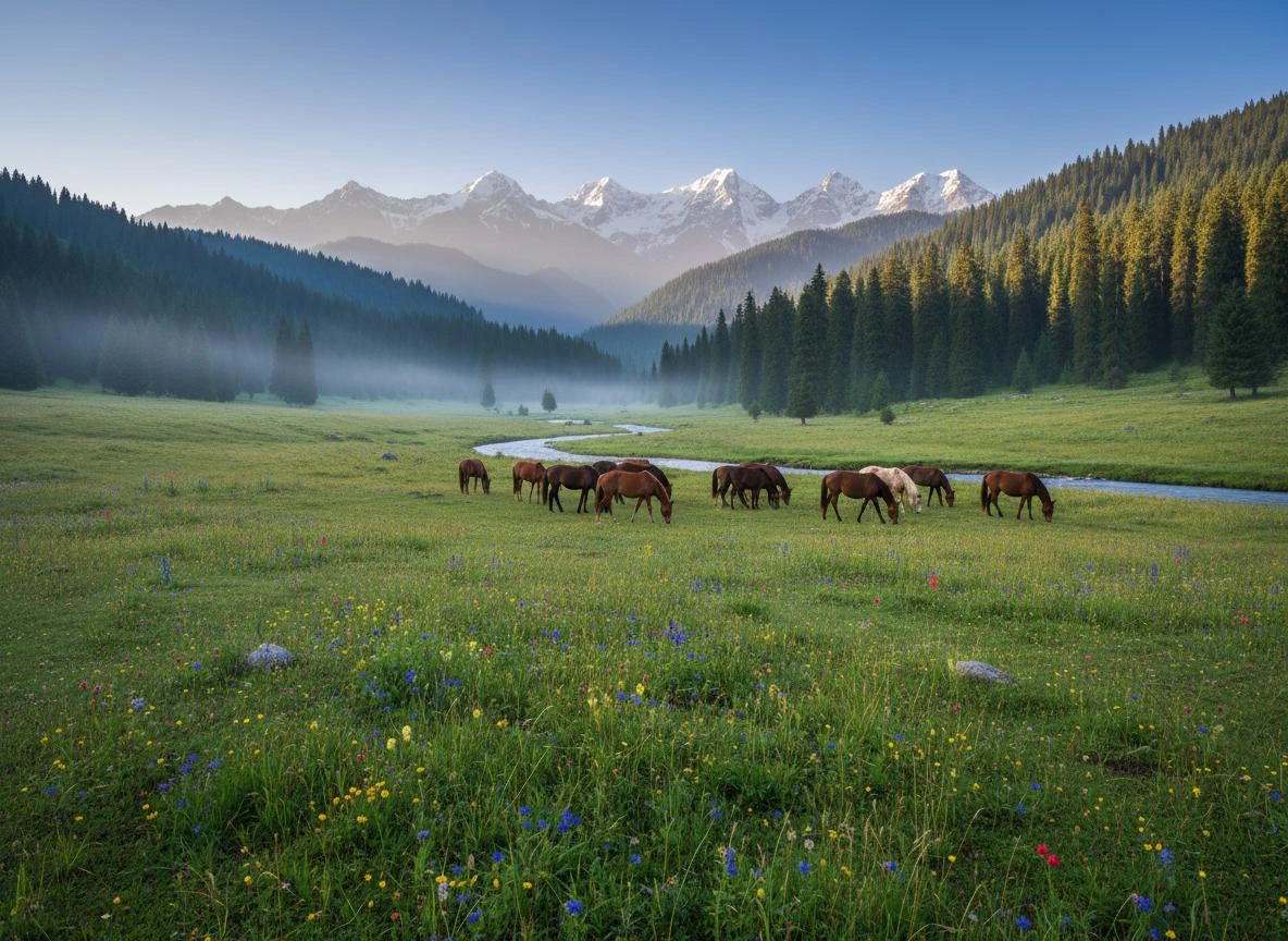 Scenic landscape of Aru Valley, Kashmir